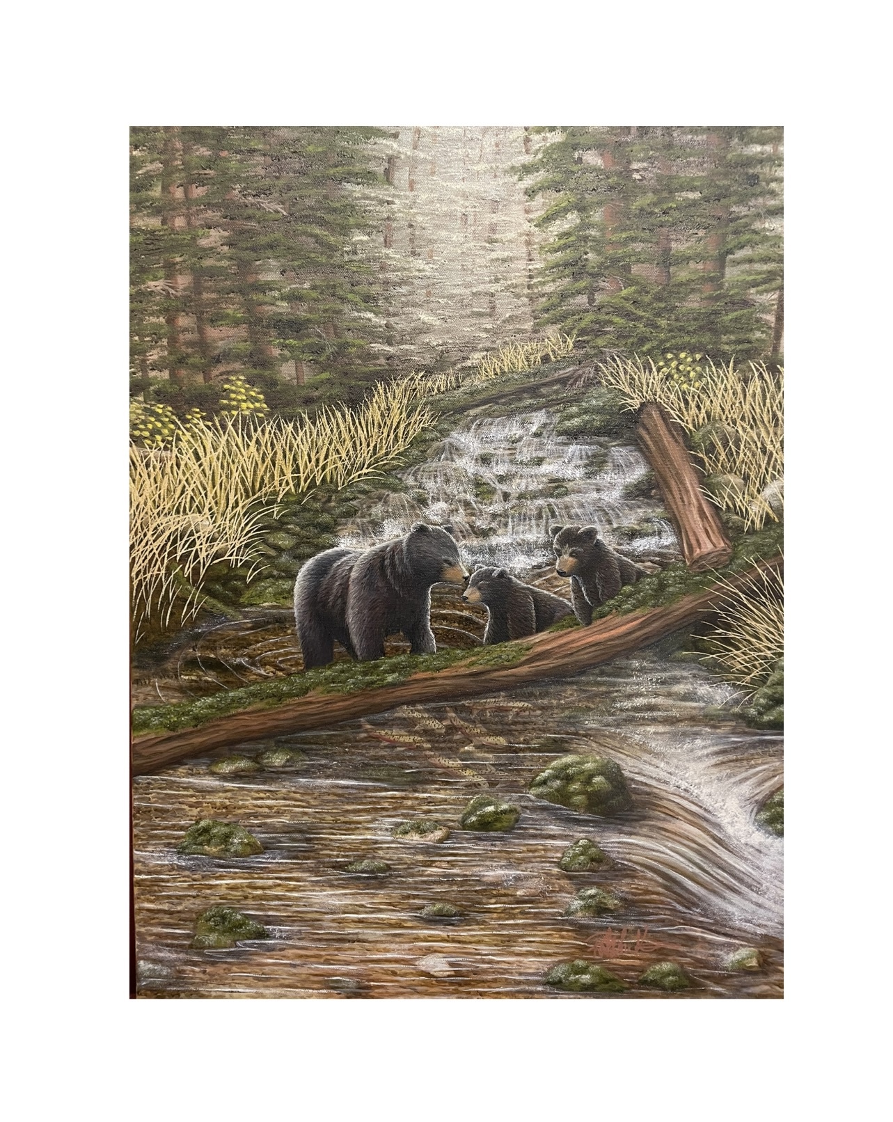 Fishing Lessons Original Oil Painting